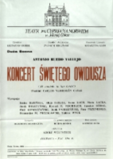 Koncert Świętego Owidiusza - afisz premierowy [Dokument życia społecznego]
