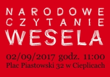 Narodowe Czytanie Wesela - informacja na telebim [Dokument życia społecznego]
