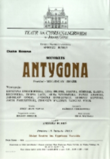 Antygona - afisz premierowy [Dokument życia społecznego]
