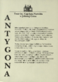 Antygona - ulotka [Dokument życia społecznego]