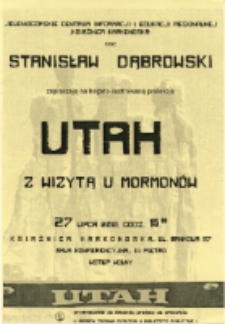 UTAH. Z wizytą u Mormonów - folder [Dokument życia społecznego]