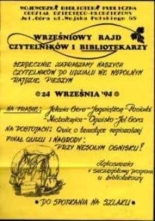 Wrześniowy Rajd Czytelnik&oacute;w i Bibliotekarzy