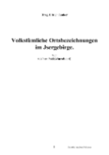 Volkstümliche Ortsbezeichnungen im Jsergebirge [Dokument elektroniczny]