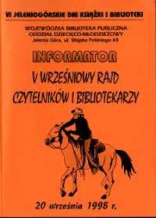 V Wrześniowy Rajd Czytelników i Bibliotekarzy - informator