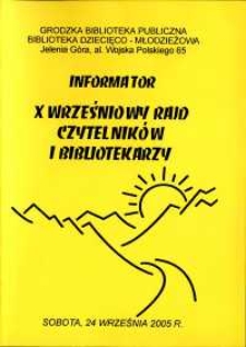 X Wrześniowy Rajd Czytelników i Bibliotekarzy - informator