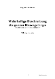 Wahrhafftige Beschreibung des gantzen Hriesengebirges : Eine Bildkarte aus dem 16. Jahrhundert [Dokument elektroniczny]
