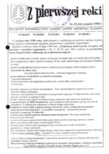 Z Pierwszej Ręki : biuletyn informacyjny Urzędu Gminy Oborniki Śląskie, 1998, nr 39 (64)