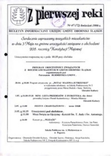 Z Pierwszej Ręki : biuletyn informacyjny Urzędu Gminy Oborniki Śląskie, 1999, nr 47 (72)