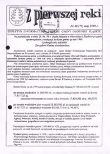 Z Pierwszej Ręki : biuletyn informacyjny Urzędu Gminy Oborniki Śląskie, 1999, nr 48 (73)