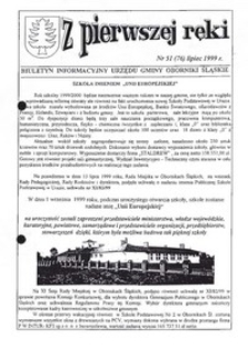 Z Pierwszej Ręki : biuletyn informacyjny Urzędu Gminy Oborniki Śląskie, 1999, nr 51 (76)