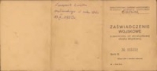Zaświadczenie wojskowe o zwolnieniu od obowiązkowej służby wojskowej Antoniego Gajewskiego