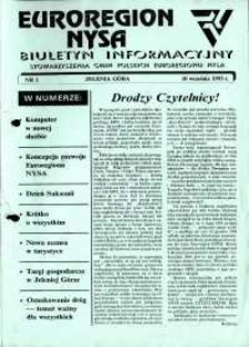 Euroregion Nysa : biuletyn informacyjny Stowarzyszenia Gmin Polskich Euroregionu Nysa, 1993, nr 1