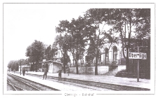 Kopia pocztówki z Obernigk Bahnhof