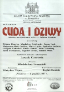 Cuda i dziwy : musical na podstawie wierszy Juliana Tuwima - afisz premierowy [Dokument życia społecznego]