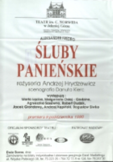 Śluby panieńskie - afisz premierowy [Dokument życia społecznego]