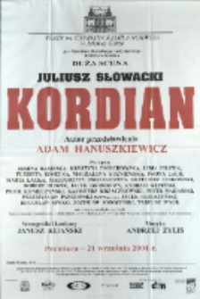 Kordian - afisz premierowy [Dokument życia społecznego]
