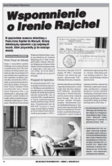 Wspomnienie o Irenie Rajchel, cz. 2