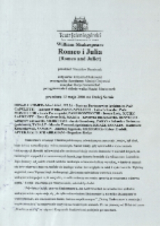 Romeo i Julia - ulotka [Dokument życia społecznego]