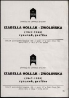 Izabella Hollak-Zwolińska (1947-1986). Rysunek, grafika - zaproszenie [Dokument życia społecznego]