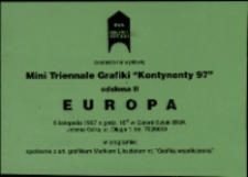 Mini Triennale Grafiki "Kontynenty 97". Odsłona II - zaproszenie [Dokument życia społecznego]
