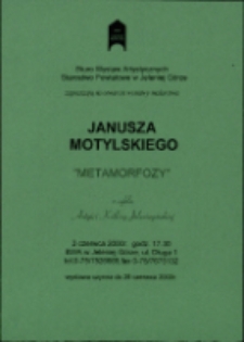 Artyści Kotliny Jeleniogórskiej. Janusz Motylski - zaproszenie [Dokument życia społecznego]