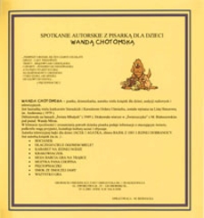 Spotkanie autorskie z Wandą Chotomską, 25.11.2002 r. (afisz) [Dokument ikonograficzny]