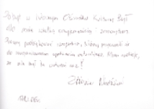 Z książką na walizkach: spotkanie autorskie z Grzegorzem Kasdepke, 3.06.2004 r. (autograf) [Dokument ikonograficzny]