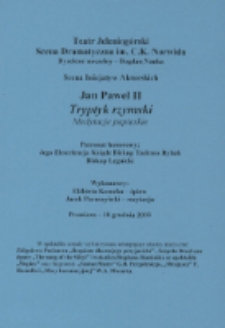 Tryptyk Rzymski. Medytacje papieskie - program [Dokument życia społecznego]