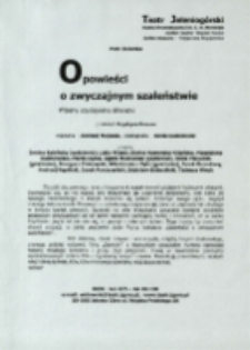 Opowieści o zwyczajnym szaleństwie - ulotka [Dokument życia społecznego]