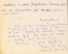 Autograf Bogusława Kierca w Obornickim Ośrodku Kultury, 21.01.1980 r. [Dokument ikonograficzny]