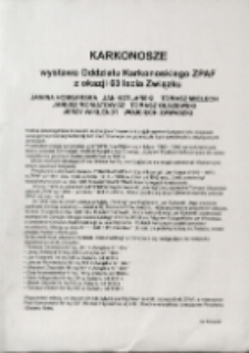 Karkonosze. Wystawa z okazji 60. lecia Związku Polskich Artystów Fotografików - ulotka [Dokument życia społecznego]
