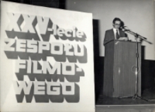 Prelekcja na temat dwudziestopięciolecia Zespołu Filmowego wygłoszona przez Józefa Milki podczas V Obornickich Spotkań Filmowo-Literackich w Kinie "Astra", 8.06.1980 r.[Dokument ikonograficzny]