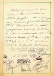 Podziękowanie organizatorów konferencji Związku Zawodowego Pracowników Rolnych PGR w Obornikach Śląskich dla Miejskiego Międzyzakładowego Domu Kultury, 4.09.1972 r. [Dokument ikonograficzny]