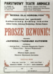 Prosze dzwonić - afisz [Dokument życia społecznego]