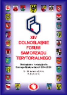 XIV Dolnośląskie Forum Samorządu Terytorialnego : materiały konferencyjne, 18- 19 kwietnia 2013 Kudowa Zdrój