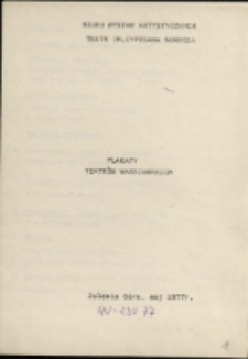 Plakaty teatrów warszawskich - katalog [Dokument życia społecznego]