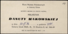 Danuta Makowska. Malarstwo - zaproszenie [Dokument życia społecznego]