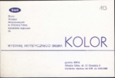 Wystwa artystycznego srebra "Kolor" - zaproszenie [Dokumenty życia społecznego]