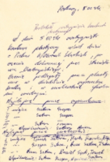 Protokół rozstrzygnięcia konkursu plastycznego dla dzieci, sporządzony przez Stanisława Babczyńskiego, który oceniał prace plastyczne w dziedzinie rysunku kredką i w malarstwie farbami wodnymi, 5.02.1991 r. [Dokument ikonograficzny]