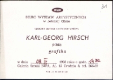 Karl-Georg Hirsch. Grafika - zaproszenie [Dokumenty życia społecznego]