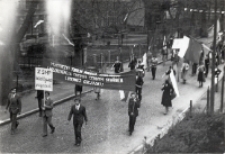 Delegacja Pęgowa w pochodzie pierwszomajowym w Obornikach Śląskich, 1.05.1978 r. (fot. 3) [Dokument ikonograficzny]