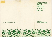 Zaproszenie na Wrocławskie Forum Wiejskich Działaczy Kultury z Zarządu Regionalnego Dolnośląskiego Towarzystwa Społeczno-Kulturalnego we Wrocławiu dla Elżbiety Kornickiej z Klubu Rolnika w Osoli, 12.03.1981 r.