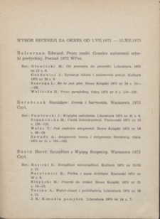 Wybór recenzji za okres 1.XII.1964-28.II.1965