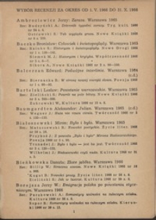 Wybór recenzji za okres 1.V.1966-31.X.1966