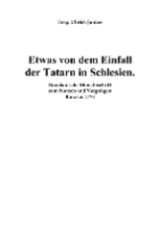 Etwas von dem Einfall der Tatarn in Schlesien [Dokument elektroniczny]