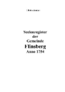 Seelenregister der Gemeinde Flinsberg Anno 1754 [Dokument elektroniczny]