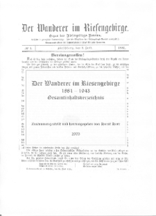 Der Wanderer im Riesengebirge 1881-1943 [Dokument elektroniczny]