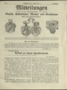 Verbandsblatt der Familien Glafey, Hasenclever, Mentzel und Gerstmann, Jg. 1, 1911, nr 2