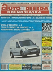 Auto Giełda Dolnośląska : regionalna gazeta ogłoszeniowa, 2002, nr 125 (961) [24.12]