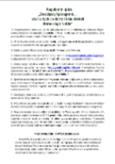 Zwycięzcy i przegrani... czyli o tych, co dostali i nie dostali literackiego Nobla - regulamin [Dokument życia społecznego]